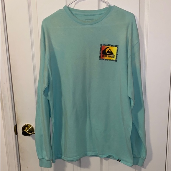 Quiksilver Ron Jon Surf Shop Collaboration Light Blue Long Sleeve Tee Size Large - Picture 2 of 9
